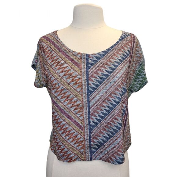 Forever 21 Grey Multi Colored Tribal Crop Top Womens S - Picture 3 of 8